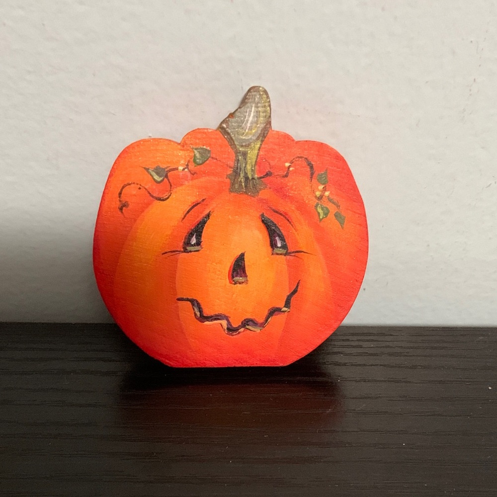 Hand Crafted Wood Pumpkin Pin